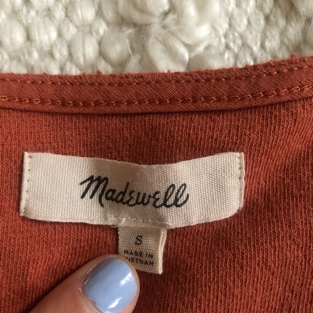 Madewell Texture&Thread Long-Sleeve Tie Front Top - Picture 6 of 6